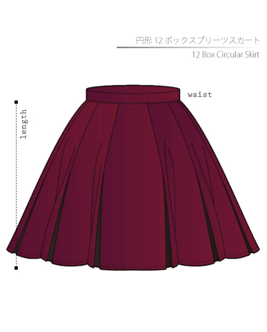 12 Box Circular Skirt Children-10 size [Letter paper download pattern]