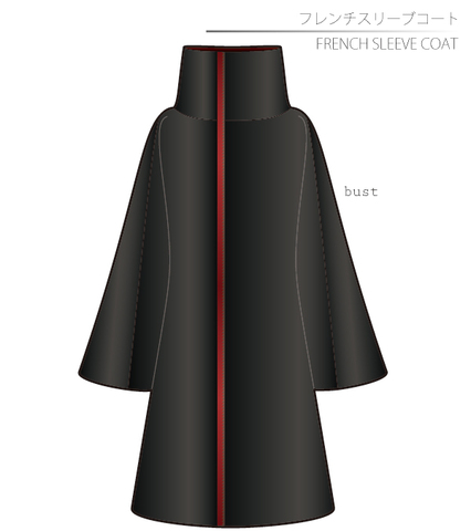 French Sleeve Coat Men's-F size [A4 paper download pattern]