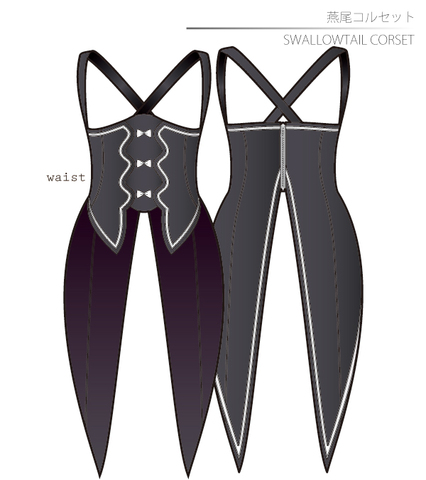 Swallowtail Corset Men's-LL size [Letter paper download pattern]