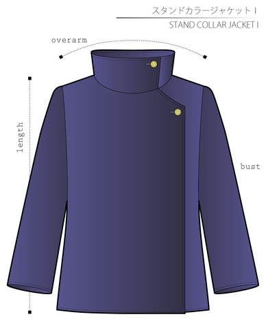 Stand Collar Jacket 1 Men's-LL size [Letter paper download pattern]