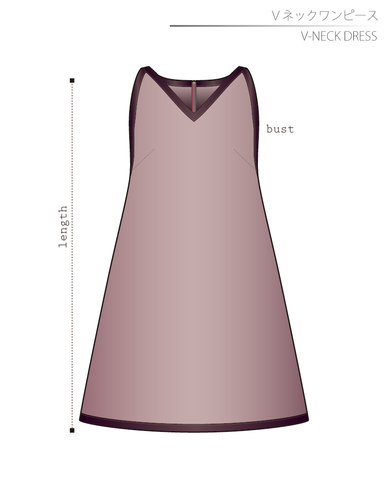 V-Neck Dress Ladies'-L size [A4 paper download pattern]