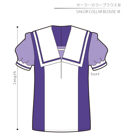 セーラーカラーブラウスⅢ　女性Mサイズ【ダウンロード型紙】