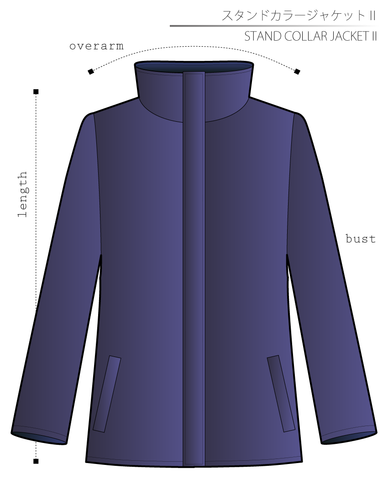 Stand Collar Jacket 2 Ladies'-S size [Letter paper download pattern]