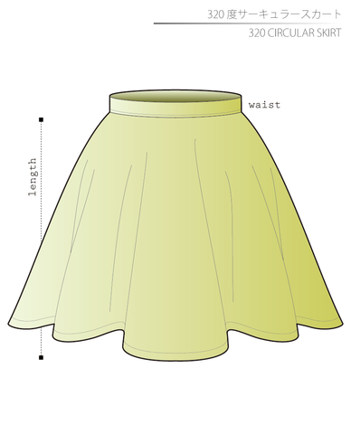 320 Circular Skirt Men's-LL size [A4 paper download pattern]