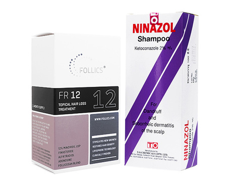 FR12ローション+ニナゾールシャンプー(Follics FR12 60ml+Ninazol Shampoo 100ml)