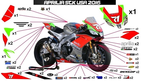 RSV4 SBK US 16 グラフィック ステッカー