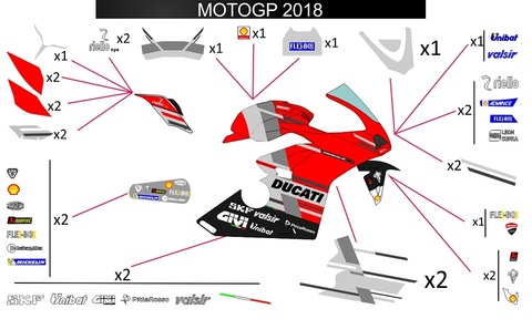 パニガーレ V4 Motogp 2018 グラフィックステッカー V2