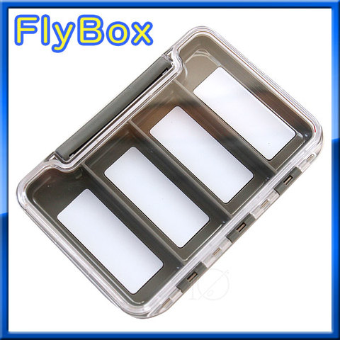 FLY BOX フライケース フライボックス 薄型透明 4コンパートメントタイプ マグネット付き