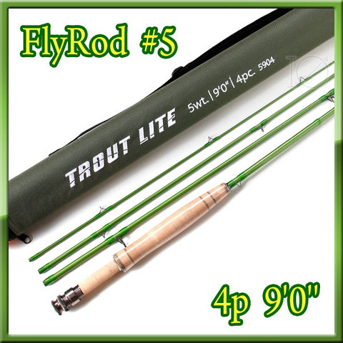 フライロッド #5 Fly Rod ロッドケース付 綺麗なグリーン9ft 