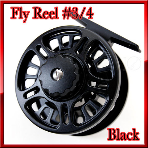 フライリール #3/4 Black ラージアーバータイプ Fly Reel ディスクドラグ付