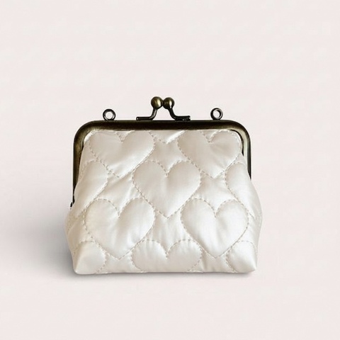 スクエアポーチmini　ホワイトハート