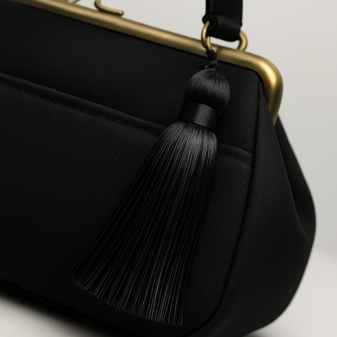 バッグチャーム　フリンジ　ブラック