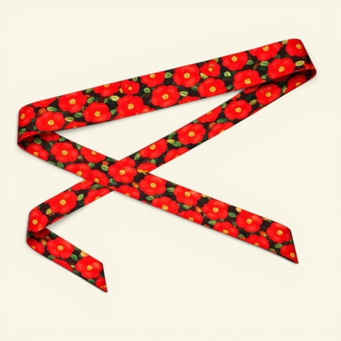 リボン　mini黒椿