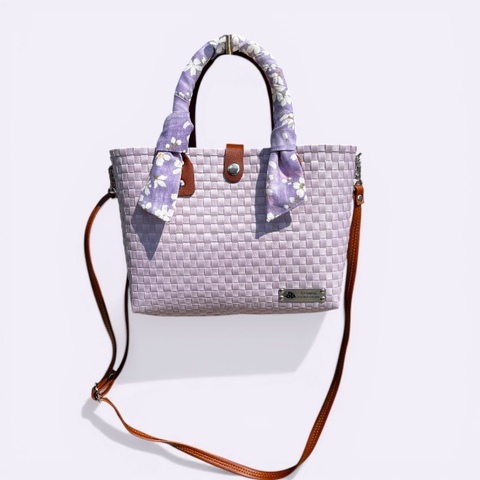 G3sewingのカゴバッグ　小　ラベンダー（＊リボンは別売りです）