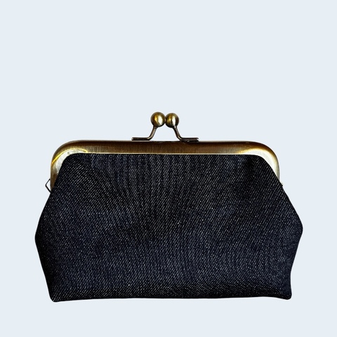 スクエアポーチ小　岡山県井原産デニム　藍