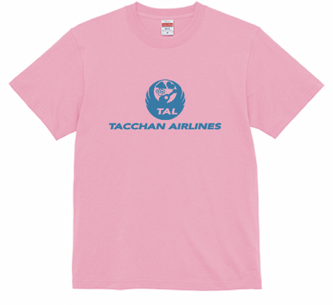 Tシャツ「TACCHAN AIRLINES」ピンク