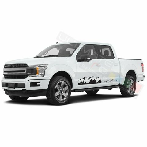 グラフィック デカール ステッカー 車体用 / フォード F150 スーパークルーキャブ 2020 / サイドドア マウンテンステッカー