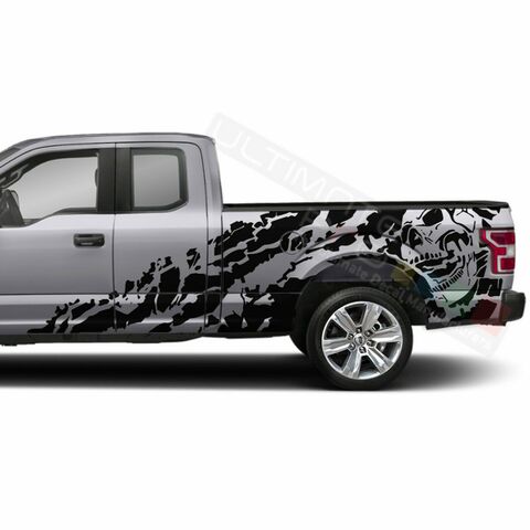 グラフィック デカール ステッカー 車体用 / フォード F-150  スーパーキャブ 2018 2019 / スカルモダングラフィック