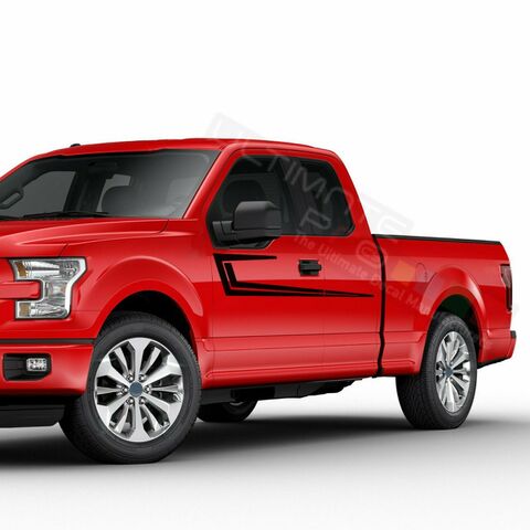 グラフィック デカール ステッカー 車体用 / フォード F-150  スーパーキャブ 2017 2018 / サイドドア ストライプステッカー