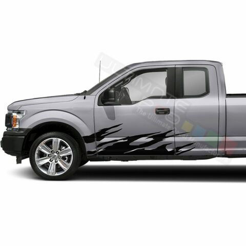 グラフィック デカール ステッカー 車体用 / フォード F-150  スーパーキャブ 2018 2019 2020 / サイドドア ストライプブラシグラフィック
