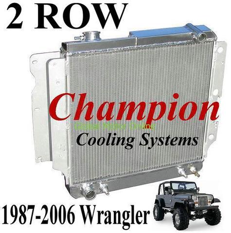87-06 ジープ ラングラー Champion 2層 オールアルミ ラジエター   EC2101