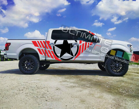 グラフィック デカール ステッカー 車体用 / フォード F150 2015-2018 / 4x4 サイド ストライプステッカーセット