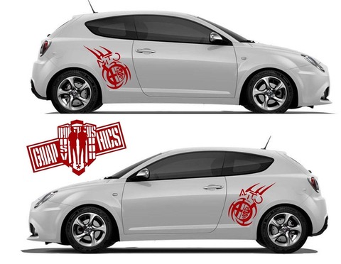 グラフィック デカール ステッカー 車体用 / アルファロメオ ミト / カスタム サイドドア ストライプ・ステッカー