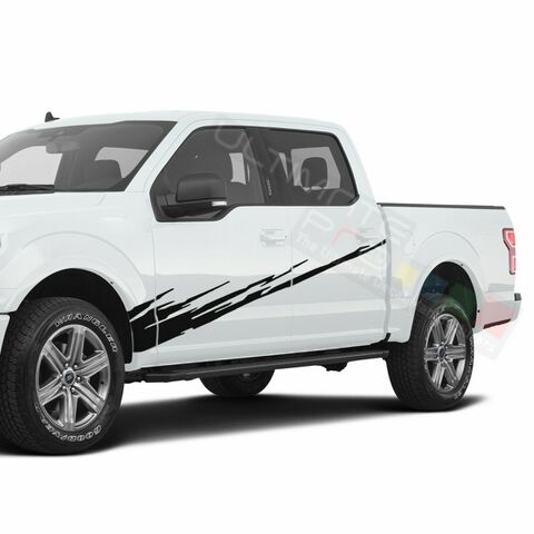 グラフィック デカール ステッカー 車体用 / フォード F150 スーパークルーキャブ / サイドドア ブラシグラフィック
