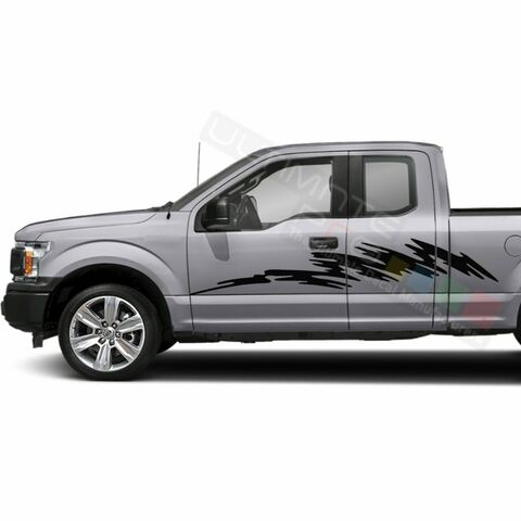 グラフィック デカール ステッカー 車体用 / フォード F-150  スーパーキャブ 2020 / サイドドア スプラッシュブラシグラフィック