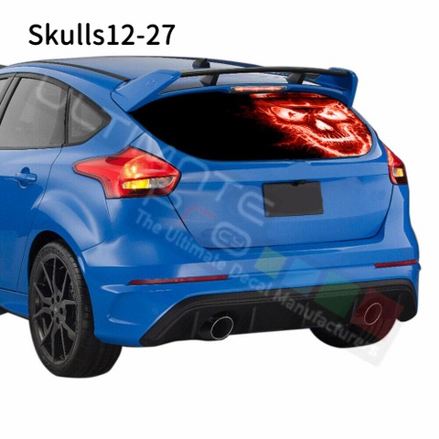 グラフィック デカール ステッカー 車体用 / フォード フォーカス 2018 2019 / リアウィンドウ スカルデカール