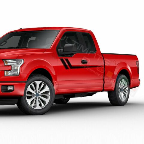 グラフィック デカール ステッカー 車体用 / フォード F-150  スーパーキャブ 2020 / サイドドア ホッケーストライプステッカー