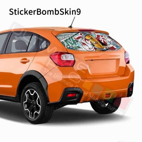 グラフィック デカール ステッカー 車体用 / スバル XV 2017 / リアウィンドウ ボムスキンステッカー