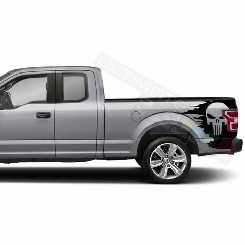 グラフィック デカール ステッカー 車体用 / フォード F-150  スーパーキャブ 2019 2020 / サイド パニッシャーデカール