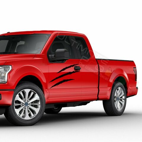 グラフィック デカール ステッカー 車体用 / フォード F-150  スーパーキャブ 2018 2019 / サイドドア スクラッチグラフィック