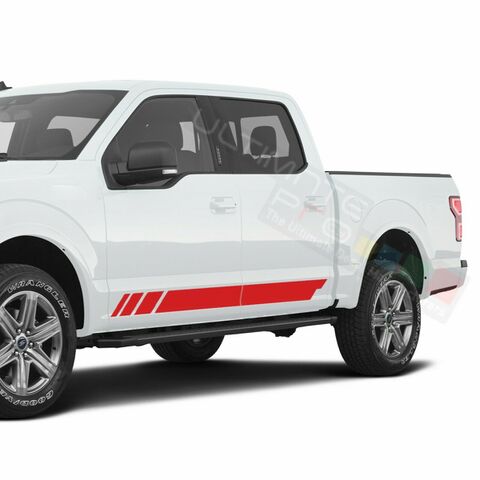 グラフィック デカール ステッカー 車体用 / フォード F150 スーパークルーキャブ / サイドドア ストライプモダンステッカー