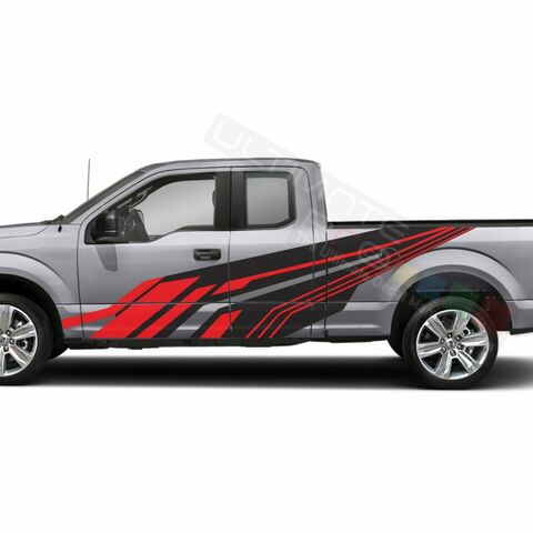 グラフィック デカール ステッカー 車体用 / フォード F-150  スーパーキャブ 2019 2020 / サイドドア ストライプステッカー