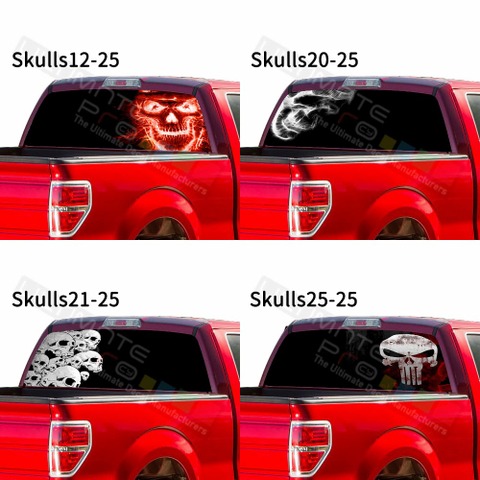 グラフィック デカール ステッカー 車体用 / フォード F150 2019 2020 / リアウィンドウ スカルデザイン