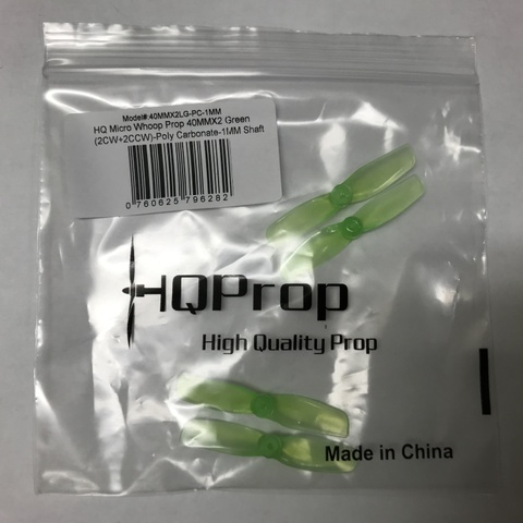 HQ Micro Whoop Prop 40MMX2 (2CW+2CCW)-Poly Carbonate-1MM Shaft