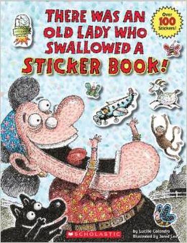 there was an old lady who swallowed a sticker book