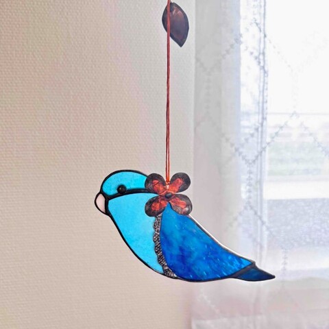 I glass works フラワーバード（サザナミインコ）