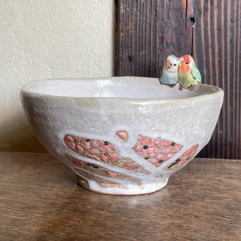 こまつか苗　コザクラ抹茶茶碗（青×緑）