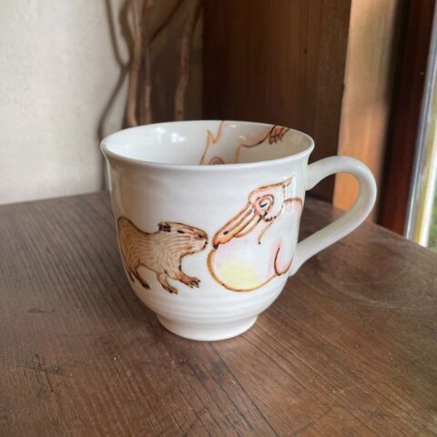 こまつか苗　カピバラとペリカンマグカップA