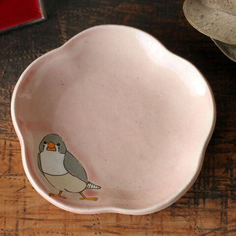 つぐみ製陶所 　キンカ桜色豆皿(メス）