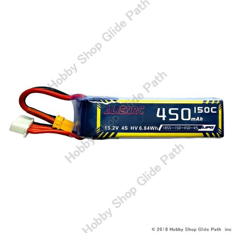 Alien 15.2V 450mAh 150C 4S Lipoバッテリー XT30コネクタ