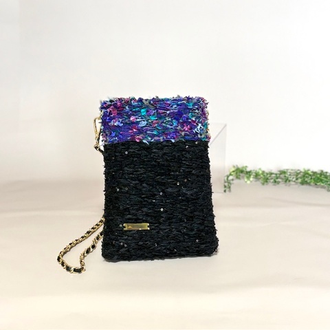 ダンサーズポシェット　ブラック×パープル