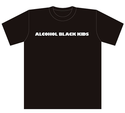 ALCOHOL BLACK KIDS T-Shits BLACK＆Silver glitter