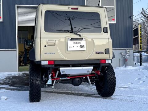 JB64/74　60角リアバンパー　社外小型テールランプ用（スチール製/ラプターライナーブラック）　【R-46】