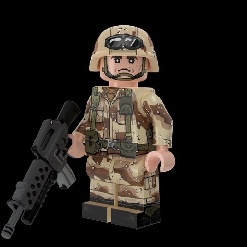 デザートストーム　USマリーンズ　ライフルマンⅤ２/パーフェクトキャリバー　M16A2 付き
