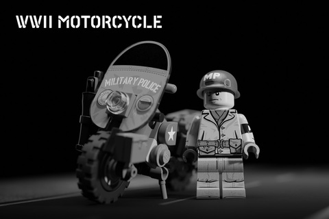 WWII モーターサイクル　USアーミー　MP付き