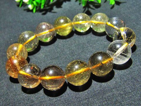 極密金針入り水晶ブレスレット14mm